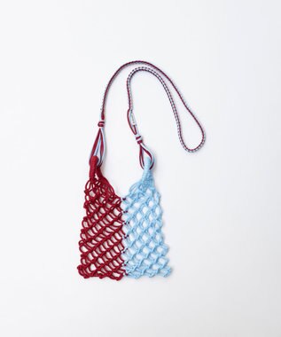 TRICOTE バイカラー マクラメショルダーバッグ