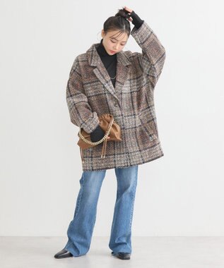 earth music&ecology リブタートルネックプルオーバー Black