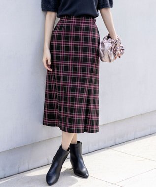 【保温効果・ストレッチ・洗える】ビューティサーモ2WAYストレッチチェック スカート