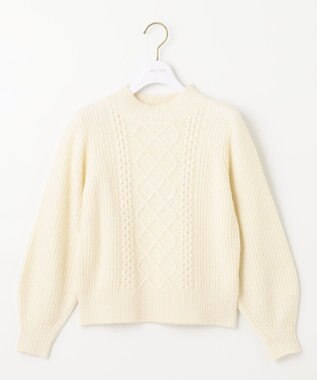 ANY SIS S 【低身長企画】ケーブルコンパクト ニット アイボリー