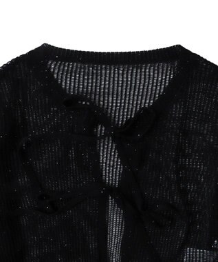 WEGO スパンコールメッシュニットカーデ ブラック