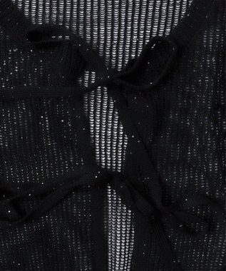 WEGO スパンコールメッシュニットカーデ ブラック