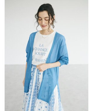 CRAFT STANDARD BOUTIQUE シアーニットトッパーカーディガン Blue