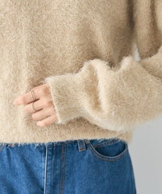 CRAFT STANDARD BOUTIQUE 洗える/ビスチェ付きシャギーニットプルオーバー Beige