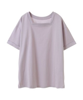 CRAFT STANDARD BOUTIQUE 接触冷感/抗菌防臭/ 前後2WAY半袖スクエアネックTee Lavender