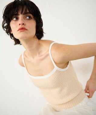 GRACE CONTINENTAL バイカラーニットノースリーブ ベージュ