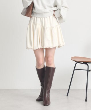 earth music&ecology ラウンド切り替えバルーンミニスカート Ivory