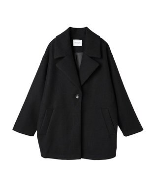 AMERICAN HOLIC 中空ＦＩＢＥＲコクーンミディコート Black