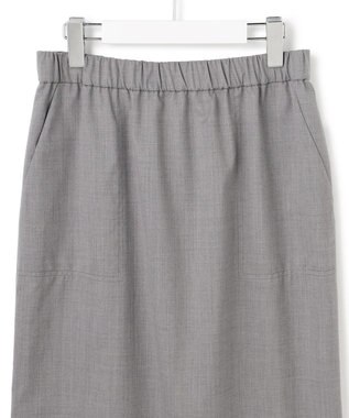ICB 【洗える】T/Wブロード ナロースカート ライトグレー系