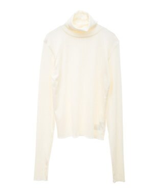 earth music&ecology リブタートルネックプルオーバー Ivory