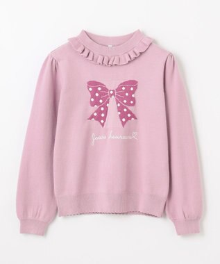 ANY KIDS 首フリルしあわせタッチニット ピンク