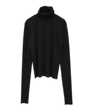 earth music&ecology リブタートルネックプルオーバー Black