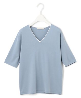 ICB L 【WEB限定カラーあり】 シンセティックハイゲージ 半袖ニット ライトブルー系