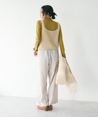 CRAFT STANDARD BOUTIQUE 洗える/ビスチェ付きシャギーニットプルオーバー Beige