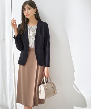 ANY SIS 【保温効果/ストレッチ】シリーズ累計13万枚突破！ビューティサーモ ノーカラージャケット ネイビー