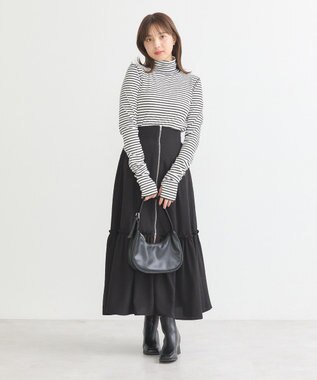 earth music&ecology リブタートルネックプルオーバー Border