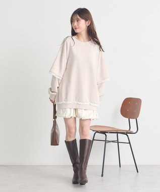 earth music&ecology ラウンド切り替えバルーンミニスカート Ivory