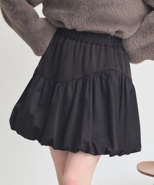 earth music&ecology ラウンド切り替えバルーンミニスカート Black