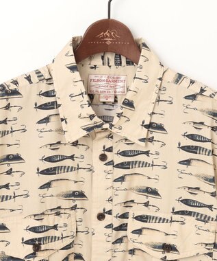 JOSEPH ABBOUD MOUNTAIN 【FILSON】WASHED SHORT SLEEVE FEARHER CLOTH SHIRT アイボリー系