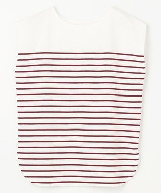 ANY 【接触冷感・UVケア】TCオーガビッツボーダー Tシャツ オフ×ローズ