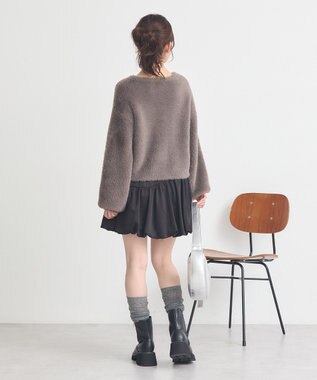 earth music&ecology ラウンド切り替えバルーンミニスカート Black