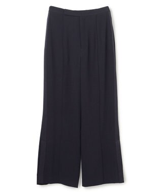 uncrave バックサテンジョーゼット フレアパンツ ネイビー