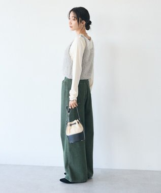 CRAFT STANDARD BOUTIQUE 洗える/ビスチェ付きシャギーニットプルオーバー Gray