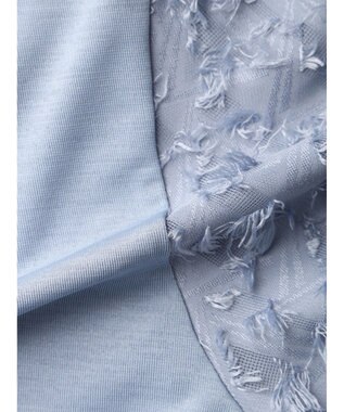 Green Parks 袖ジャガードドッキングプルオーバー Sax