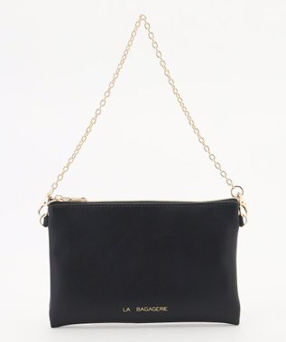 LA BAGAGERIE LA BAGAGERIE×chiyo ポーチ付きフリルエコバッグ ブラック
