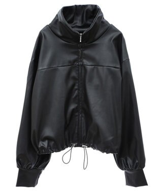 Green Parks フェイクレザードロストブルゾン Black