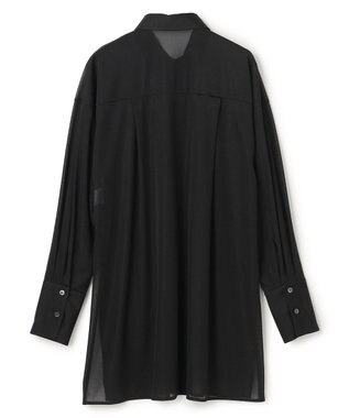 uncrave トリコットシフォン ロングシャツ ブラック