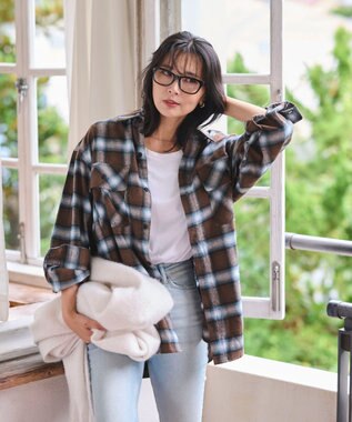 WEGO 【2025年秋冬新作/SMLサイズ展開/ユニセックス着用ITEM】オンブレチェックネルシャツ（LS） 柄3