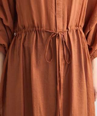 Green Parks バンドカラー比翼タック袖チュニック Terracotta