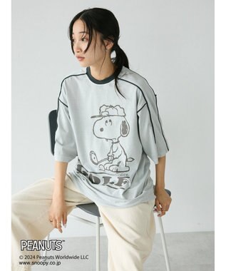 CRAFT STANDARD BOUTIQUE 【ユニセックス】PEANUTS/スヌーピー ゲームシャツTEE Light Gray