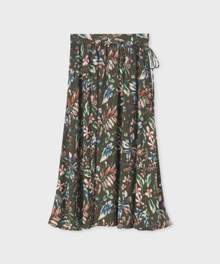 Paul Smith Number Floral ギャザースカート カーキ