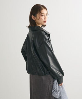 Green Parks フェイクレザードロストブルゾン Black