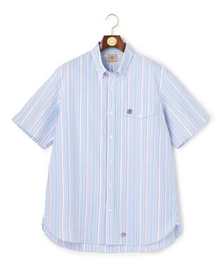 J.PRESS MEN 【KING SIZE / Aero Weave】クールマックスサッカー ストライプ シャツ / B.D. サックスブルー系7