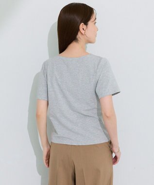 Green Parks ５分袖ドレーププルオーバー Gray Mixture