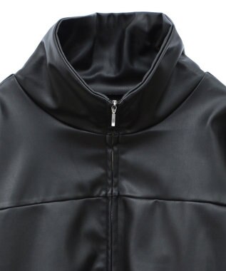 Green Parks フェイクレザードロストブルゾン Black