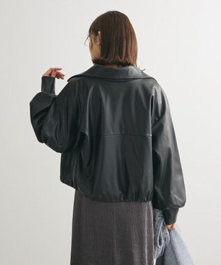 Green Parks フェイクレザードロストブルゾン Black
