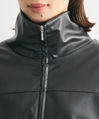 Green Parks フェイクレザードロストブルゾン Black