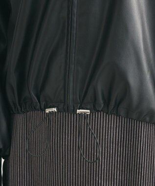 Green Parks フェイクレザードロストブルゾン Black