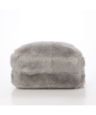 UNBILLION カシュカシュ cachecache / ミンク風エコファー2wayボックストート ライトグレー