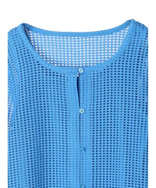 earth music&ecology ＳＥＴ２点メッシュカーディガン＋インナー Blue