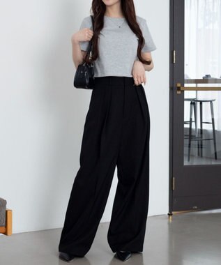 WEGO 【7色/SMLサイズ展開】コンパクトフィットT 杢グレー