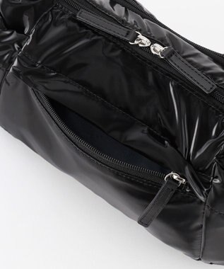 LA BAGAGERIE メタリックドロストポケット　ミニショルダーバッグ ブラック
