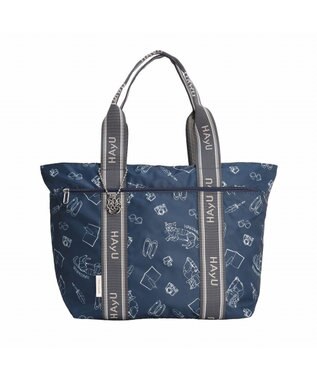 ACE BAGS & LUGGAGE 【雑誌掲載】 HAyU × ace.  フォールディング 折り畳みトートバッグ 猫柄 22L 17861 ネイビー柄