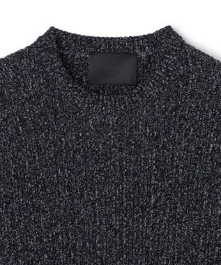 JOSEPH HOMME 【HIGH GRADE LINE】バルキーコットンノットリブ　クルーネックニット ブラック系