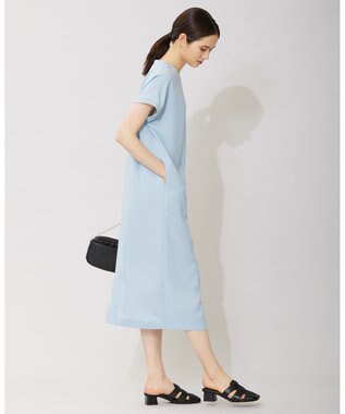 ICB 【接触冷感・UVケア・速乾・洗える】FluidBackSatin ワンピース ライトブルー系