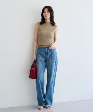 YECCA VECCA ハイネックノースリーブニット Gray Beige
